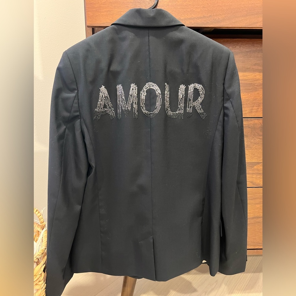 Zadig & Voltaire Black Blazer with Amour Embroidery